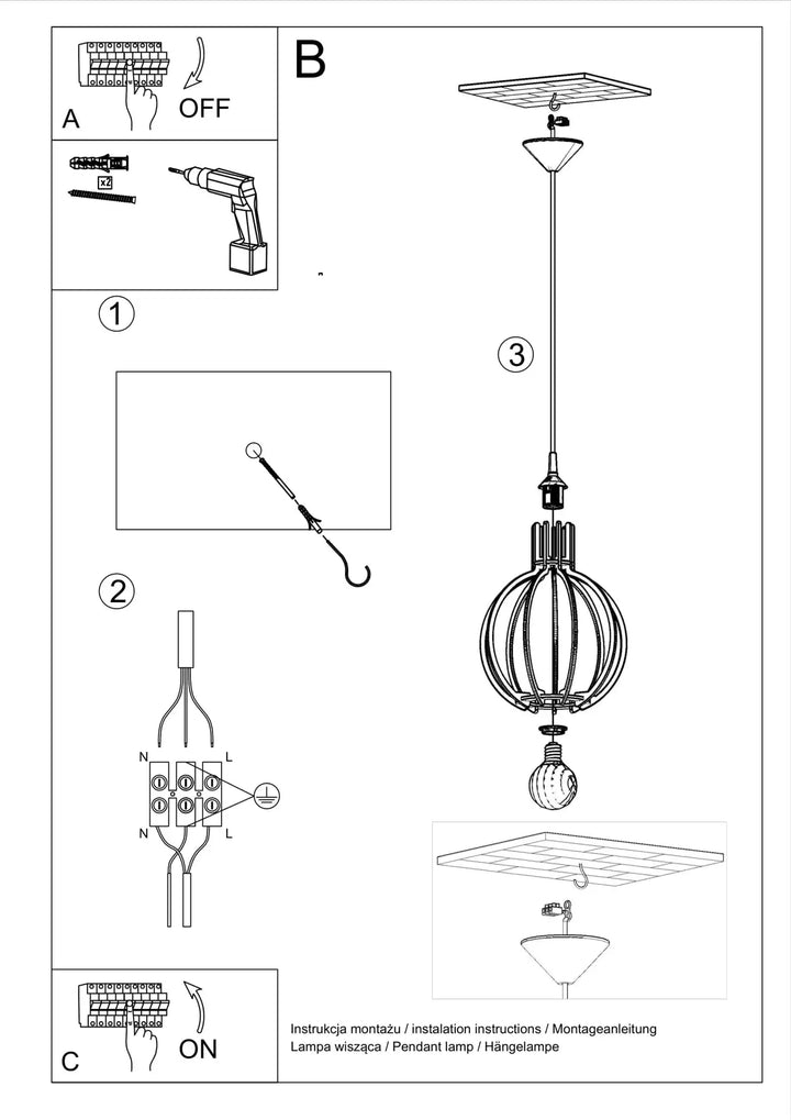 ARANCIA Natural Wood Pendant Light