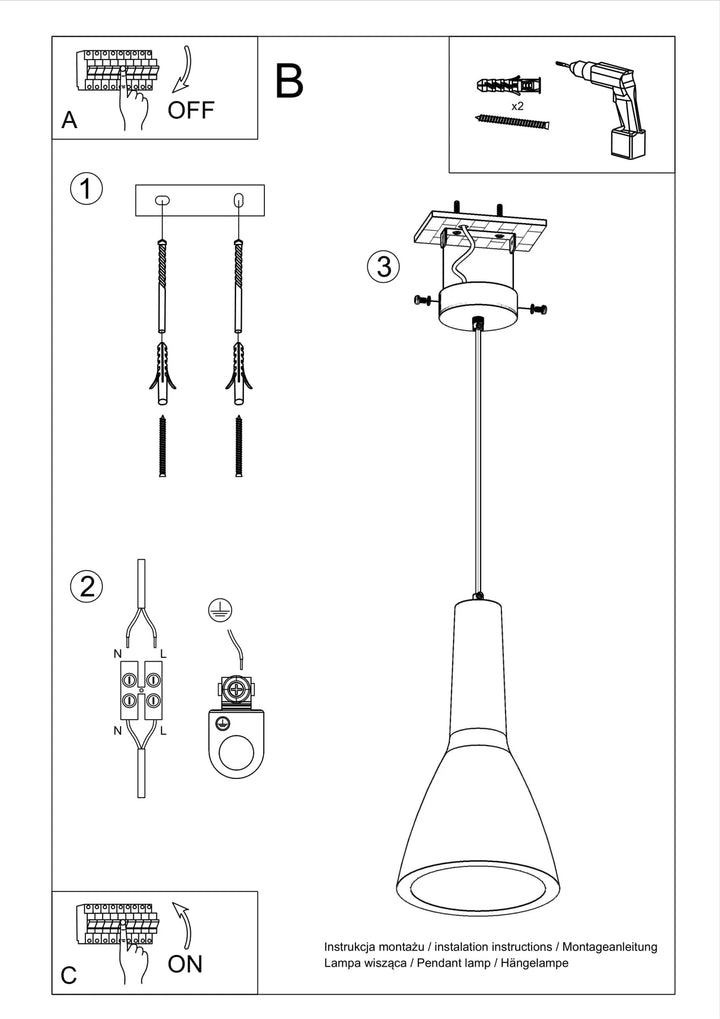 EMPOLI Concrete Pendant Light Installation Guide